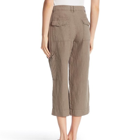 Joie Flaminia Linen Fatigue Crop Pants - Picture 2 of 5